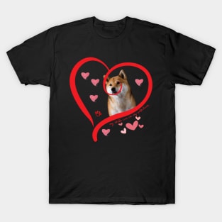 Funny Shiba Inu Dog Valentine Dog Lover T-Shirt